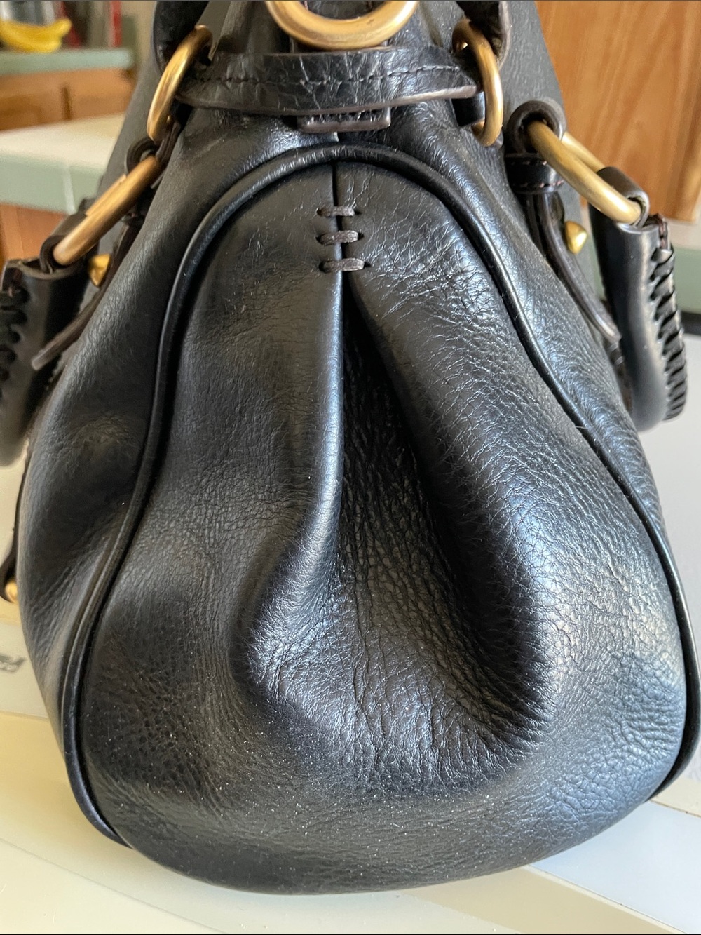 Dooney & Bourke Black Braided-Handle Shoulder Bag with Tassel - Picture 6 of 13
